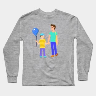 Father and Son Walking Long Sleeve T-Shirt